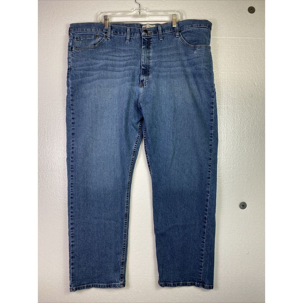 Wrangler Jeans Mens 46X30 Relaxed Fit Blue‎ Denim Pants Stretch Comfort Work